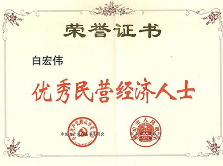 祝賀董事長白宏偉同志被評(píng)為優(yōu)秀民營經(jīng)濟(jì)人士